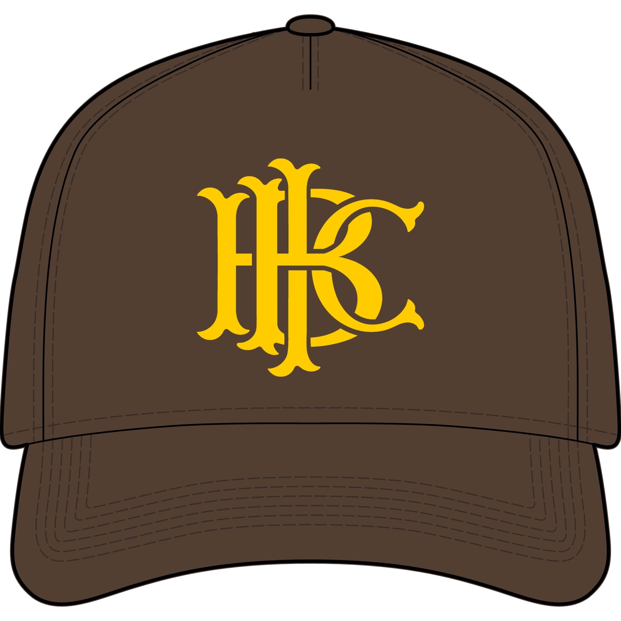 Embroidered A-Frame Cap — Vintage Gold HBC Scramble. Stay Salty.